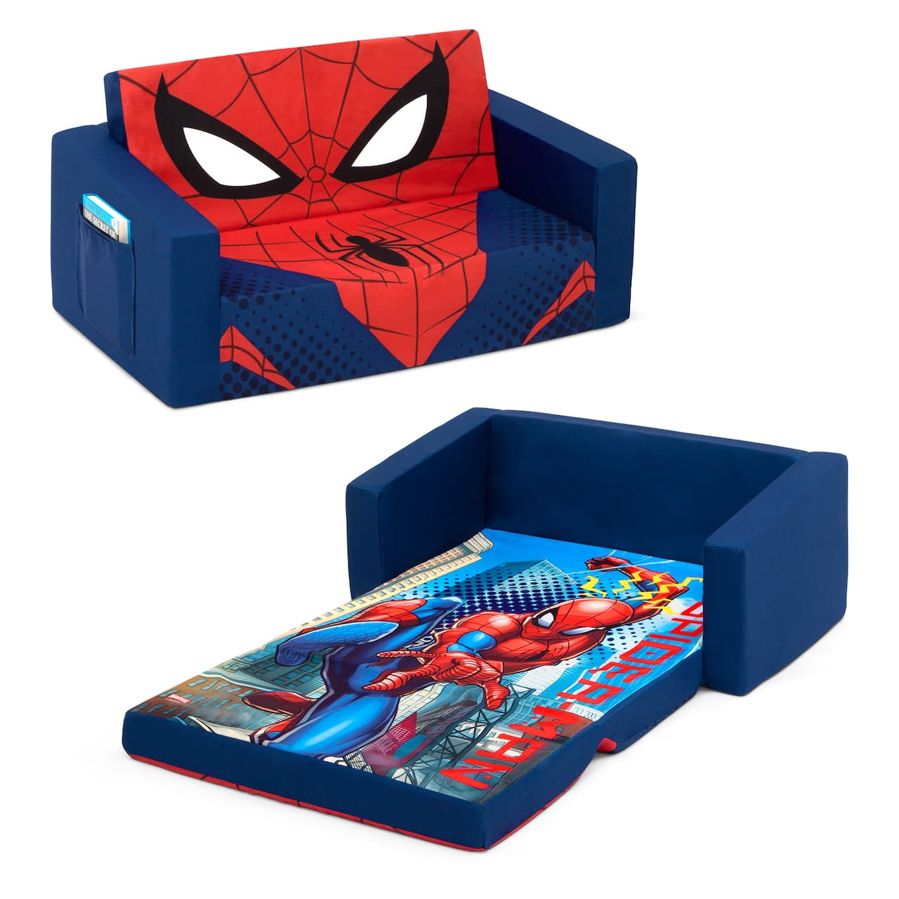 Marvel Spider Man Cozee Flip Out 2 In 1 Convertible Sofa To Lounger For Kids